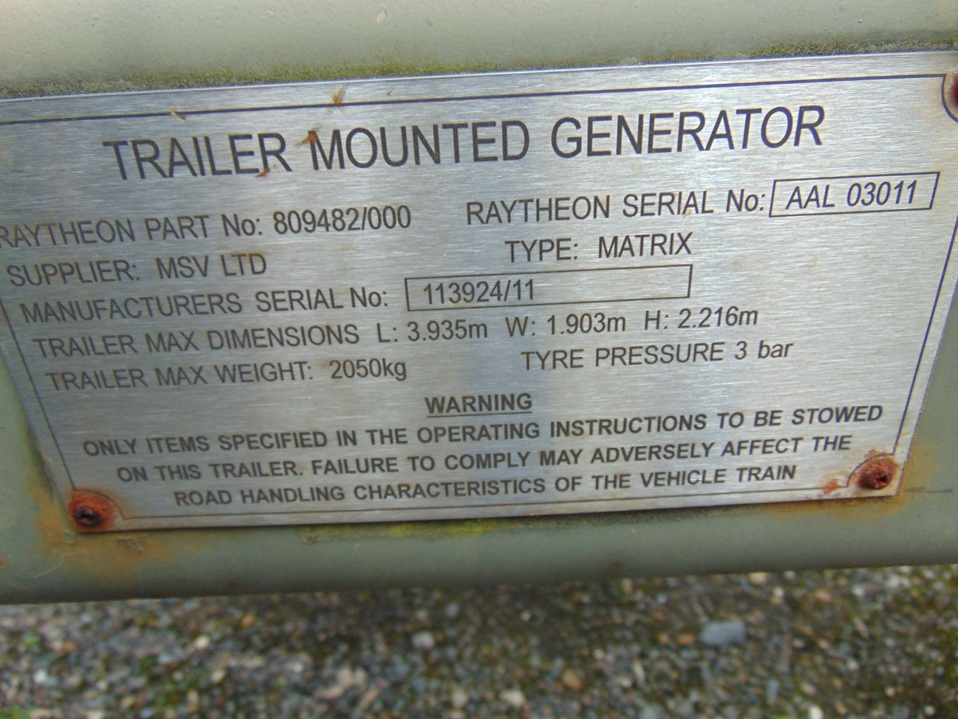 Single Axle Plant/Generator Trailer - Image 7 of 7