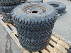 4 x Michelin XZL 7.50 R16 Tyres complete with tyre studs and Wolf Rims