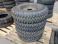 4 x Michelin XZL 7.50 R16 Tyres complete with tyre studs and Wolf Rims