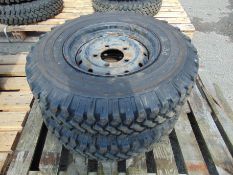 2 x Michelin XZL 7.50 R16 Tyres complete with tyre studs and Wolf Rims