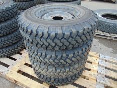 4 x Michelin XZL 7.50 R16 Tyres complete with tyre studs and Wolf Rims