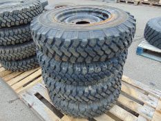 4 x Michelin XZL 7.50 R16 Tyres complete with tyre studs and Wolf Rims
