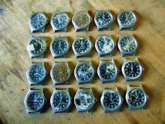 20 x Genuine British Army CWC quartz wrist watches - Spares or Repairs