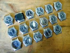 16 x Genuine British Army CWC quartz wrist watches and 1 x Pulsar G10 watch - Spares or Repairs