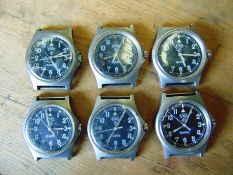 6 x Genuine British Army CWC quartz wrist watches