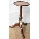 A Regency mahogany wine table on tripod base 48cm H x 22 cm diameter
