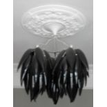 Jeremy Cole, Hanging Lights / Aloe Bud Noir Multi, hand made white bone china with clear gloss