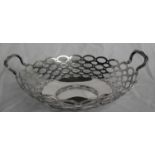 A Birmingham silver two-handled circular fruit or bread basket with elaborate pierced decoration,