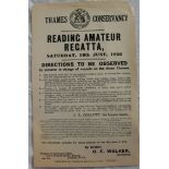 An assortment of sixteen Thames Conservancy poster notices from the 1956 referring to boating