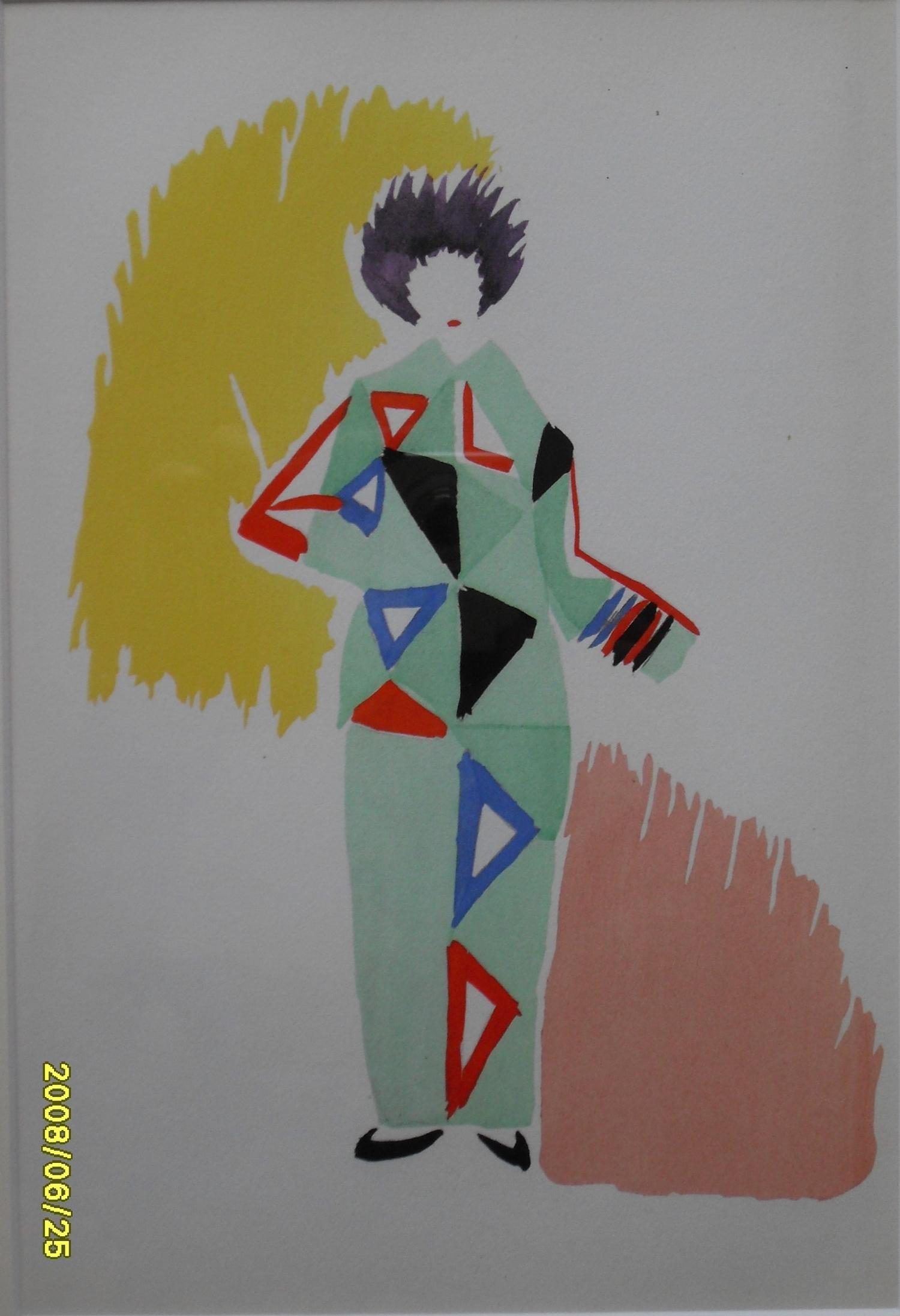 Sonia Delaunay (1885-1979), UNTITLED, fashion pochoir, limited edition 437/650 printed by Jacomet - Image 2 of 4