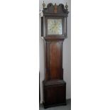 A George III oak cased eight-day longcase clock the 12" brass dial signed J N Haley, Wrexham with
