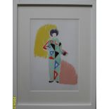 Sonia Delaunay (1885-1979), UNTITLED, fashion pochoir, limited edition 437/650 printed by Jacomet