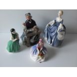 Four Royal Doulton figurines to include: 'Schoolmarm' HN 2225, 'Francine' 2422, 'Monica' 1467, '