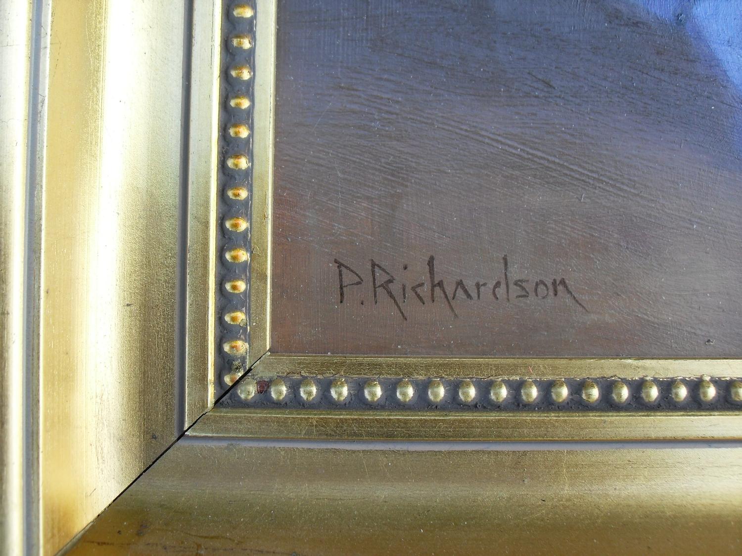 Peter Richardson, 'A MEDLEY OF CHRYSANTHEMUMS', oil on canvas board, signed bottom left, framed, - Image 2 of 3