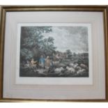After George Morland THE SHEPHERDS, engraved by W. Ward, London. Published. June 1806, by H.