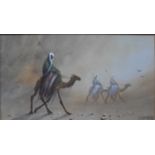 D H Pinder (British 1886 - 1949), a pair of watercolours, 'TRIBESMEN ON CAMELS' signed bottom right,