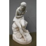 A Minton Parian figure `Dorothea` by John Bell diamond registration mark for 1847, John Bell mark