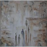 Dee Cowell, 'MEN IN THE MIST' acrylic, unframed, 60 x 60 cm
