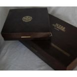 A boxed set of six Webb Continental liquor glasses and a boxed set of six Webb Continental Oxford