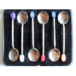 A cased set of six George V silver novelty coffee spoons by James Deakin & Sons, Sheffield 1932, a