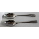 Two George III silver serving spoons, one by George Smith & William Fearn, 1787, the other 1783,