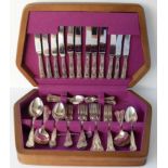 An early 20th century 43-piece King's pattern silver plated canteen of cutlery by Smith Seymour,