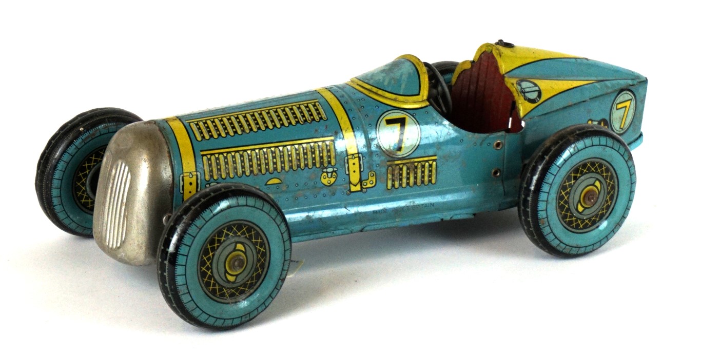 A Mettoy (UK) 'Giant' tinplate clockwork racing car Impressive large ...