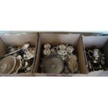 A large collection of assorted silver-plate and me