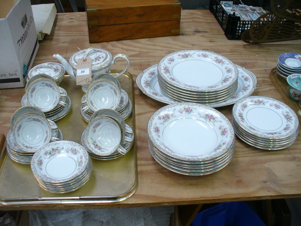 A Noritake " Somerset " tea and dinner service comprising a teapot, cups and saucers,