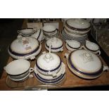 A Qty of cobalt blue and gilt banded dinner wares