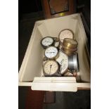 Nine assorted dial pressure gauges including brass