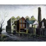 Frank Bradley RCA (British, 1903-1995) - 'Botany Mill, Charlesworth, Derbyshire' Oil on board,