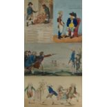 Isaac Cruckshank - 'The duel or Charlie takes a Pop' Hand coloured etching depicting a duel between