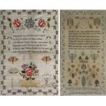 Early 19th Century hand stitched sampler Done by Mary Ann Harris,