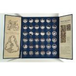 A presentation thirty-six coin silver proof set Each medal weight approximately 1oz,