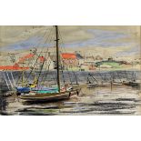 Stuart Robinson (20th Century) - 'New Habour, Dunbar' Mixed media, signed and dated 1950, titled,
