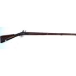 A Flintlock single barrelled 12 bore shotgun, early 19th Century 103cm barrel,