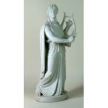 19th century Bing & Grondahl Parian ware figure Modelled in the form of a Grecian god playing a