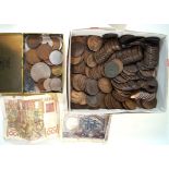 A collection of British coinage To include large quantity of pre 1947 silver coinage, approx.