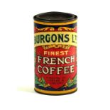 Burgons Ltd of Manchester advertising tin Of cylindrical form,