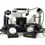 A collection of five vintage telephones mid 20th Century To include a Eriksson Jydsk telefon
