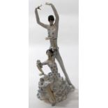 A large Lladro figure group Depicting male and female dancers, printed factory marks to base,