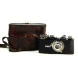 A model Leitz Elmar 1:35F=50mm camera number 1599 The black body marked Ernst Leitz Wetzlar D.R.