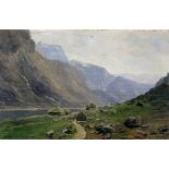 Danish School (early 20th Century) - 'Panoramic Mountainous Landscape' Oil on board,