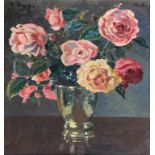 Danish School (early 20th Century) - 'Still life with vase of flowers' Oil on canvas,