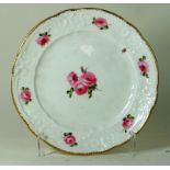 Early 19th century Nantgarw porcelain plate of circular form Having hand-painted and moulded
