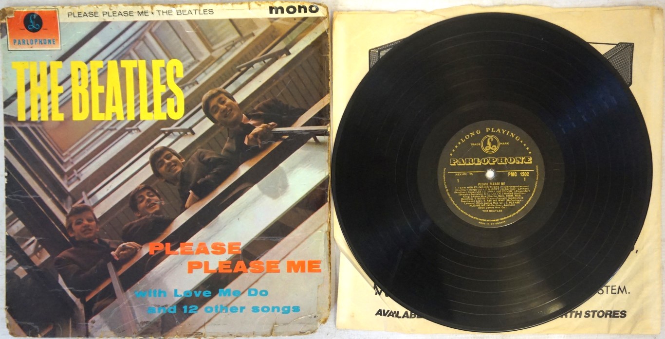 The Beatles Debut Album 'Please, Please Me' First Pressing with the black and gold Parlophone label,