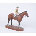 A Beswick figure "Lester Piggott on Nijinsky" The bisque figure group modelled as horse and rider,