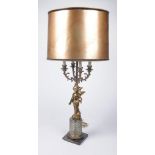 A French gilt metal Louis XVI style four branch,