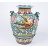 An Italian pottery vase, circa 1930 The rounded Ovoid vase, rising to a short neck with everted rim,